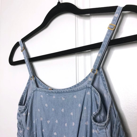 chambray patterned romper | denim playsuit topshop - Picture 4 of 7